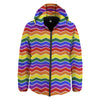 Rainbow Chevron LGBT Pride Print Pattern Down Jacket-grizzshop