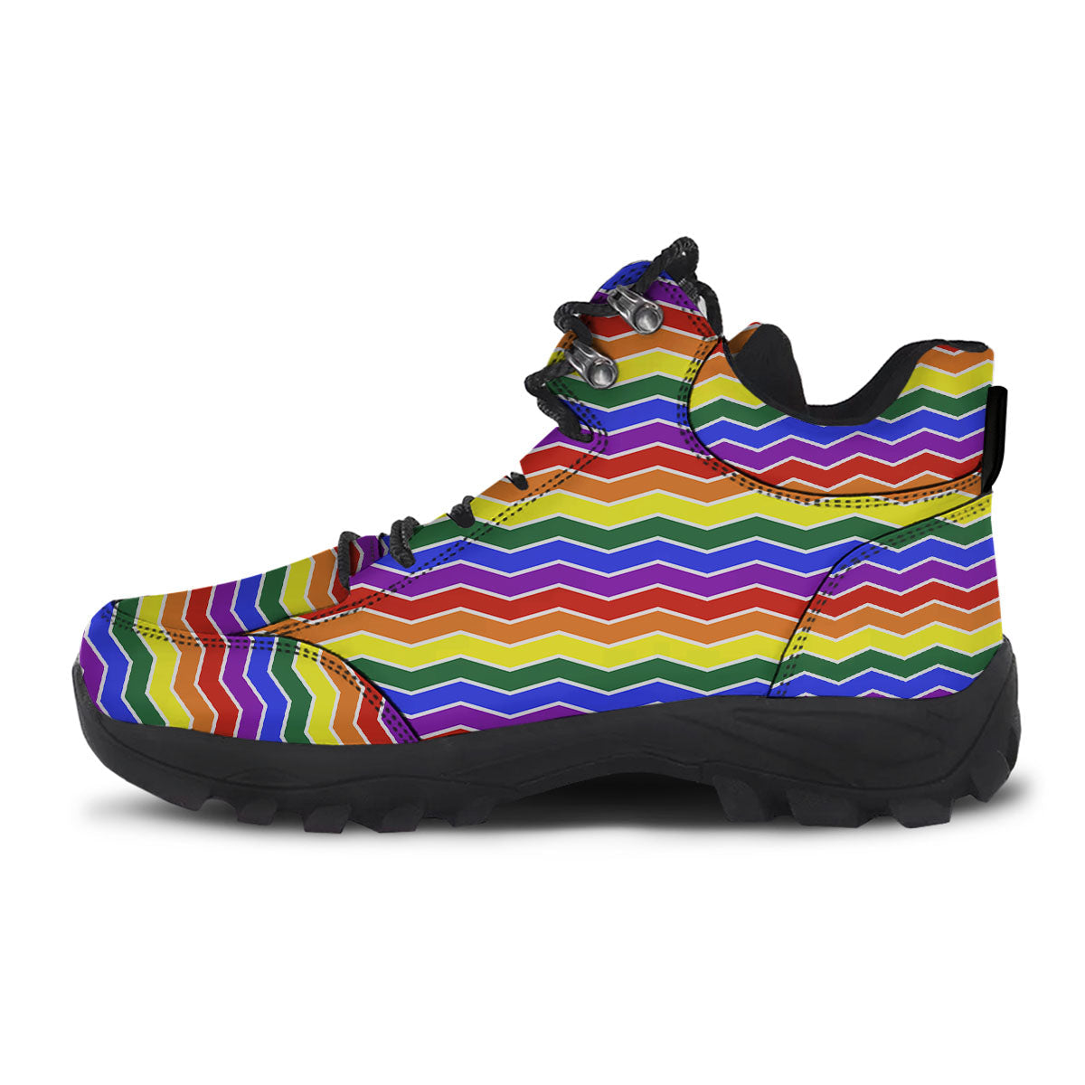 Rainbow Chevron LGBT Pride Print Pattern Hiking Shoes-grizzshop