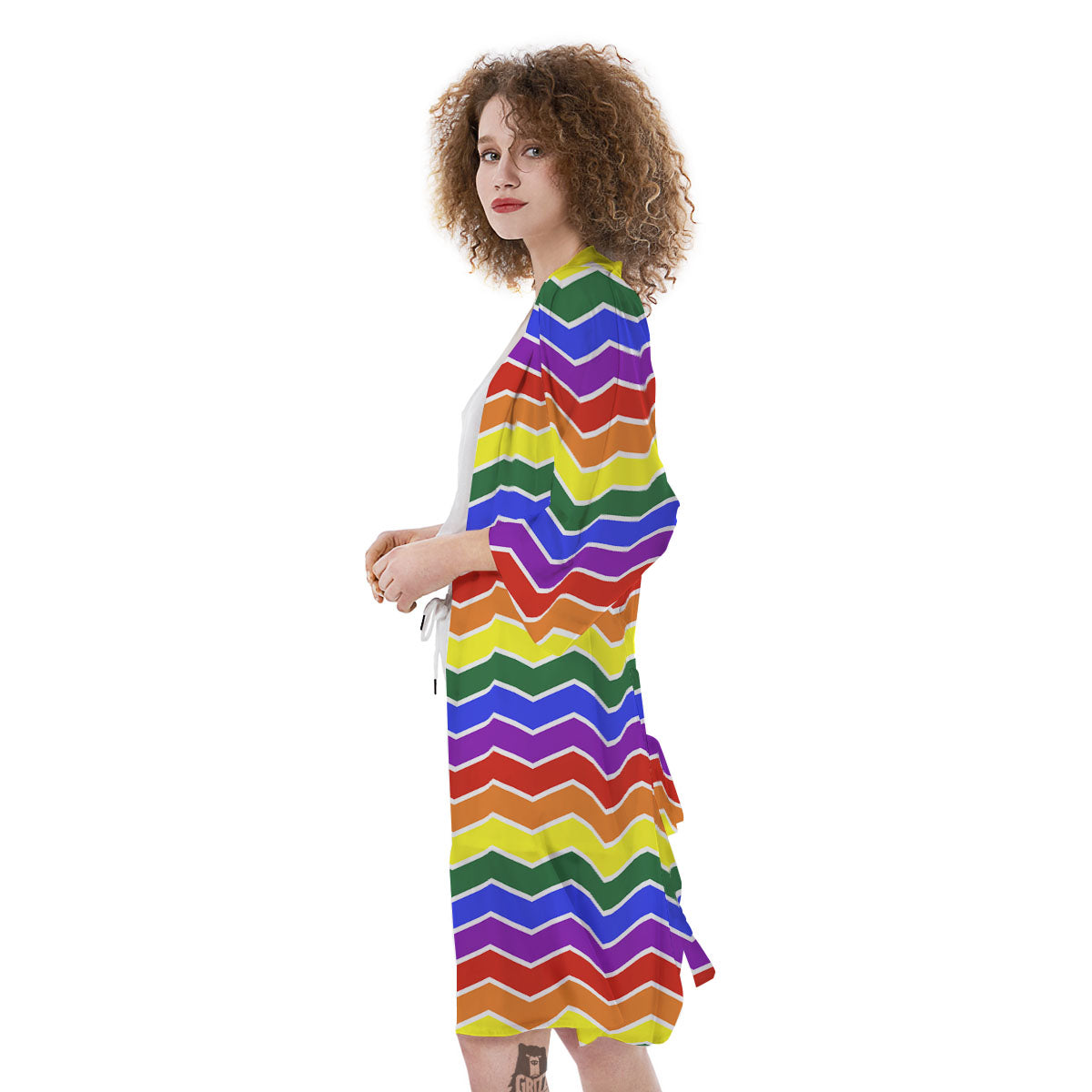 Rainbow Chevron LGBT Pride Print Pattern Kimono-grizzshop