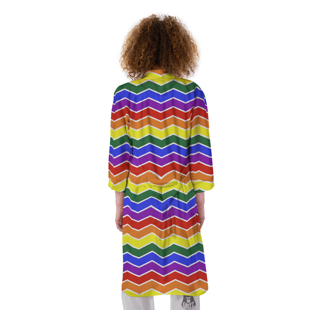 Rainbow Chevron LGBT Pride Print Pattern Kimono-grizzshop