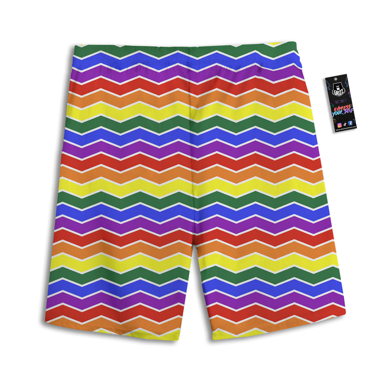 Rainbow Chevron LGBT Pride Print Pattern Men's Athletic Shorts
