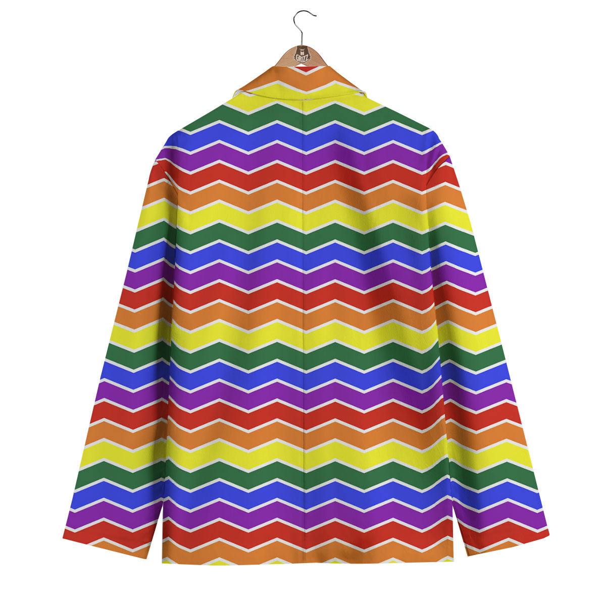 Rainbow Chevron LGBT Pride Print Pattern Men's Blazer-grizzshop