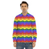 Rainbow Chevron LGBT Pride Print Pattern Men's Dress Shirts-grizzshop