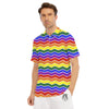 Rainbow Chevron LGBT Pride Print Pattern Men's Golf Shirts-grizzshop