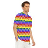 Rainbow Chevron LGBT Pride Print Pattern Men's Golf Shirts-grizzshop