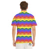 Rainbow Chevron LGBT Pride Print Pattern Men's Golf Shirts-grizzshop