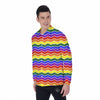 Rainbow Chevron LGBT Pride Print Pattern Men's Long Sleeve Shirts-grizzshop