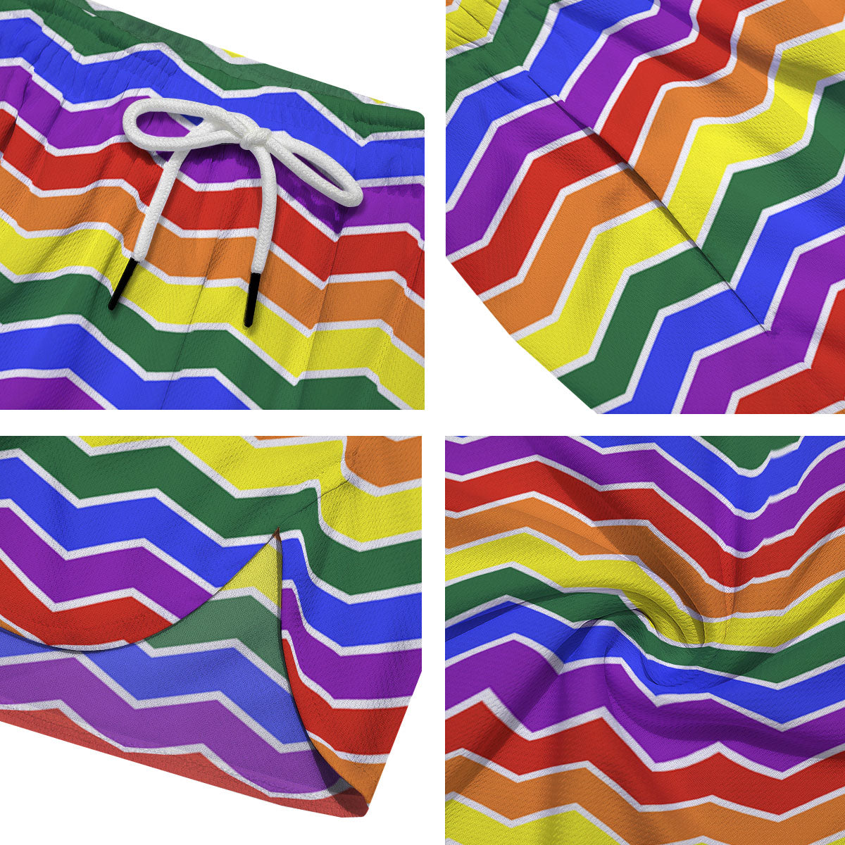 Rainbow Chevron LGBT Pride Print Pattern Men's Running Shorts-grizzshop