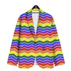 Rainbow Chevron LGBT Pride Print Pattern Men's Sport Coat-grizzshop