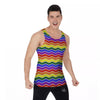 Rainbow Chevron LGBT Pride Print Pattern Men's Tank Top-grizzshop