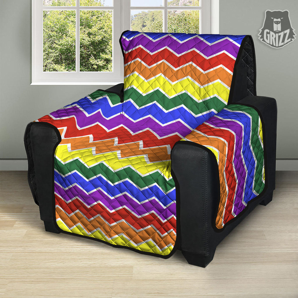 Rainbow Chevron LGBT Pride Print Pattern Recliner Protector-grizzshop