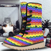 Rainbow Chevron LGBT Pride Print Pattern Snow Boots-grizzshop