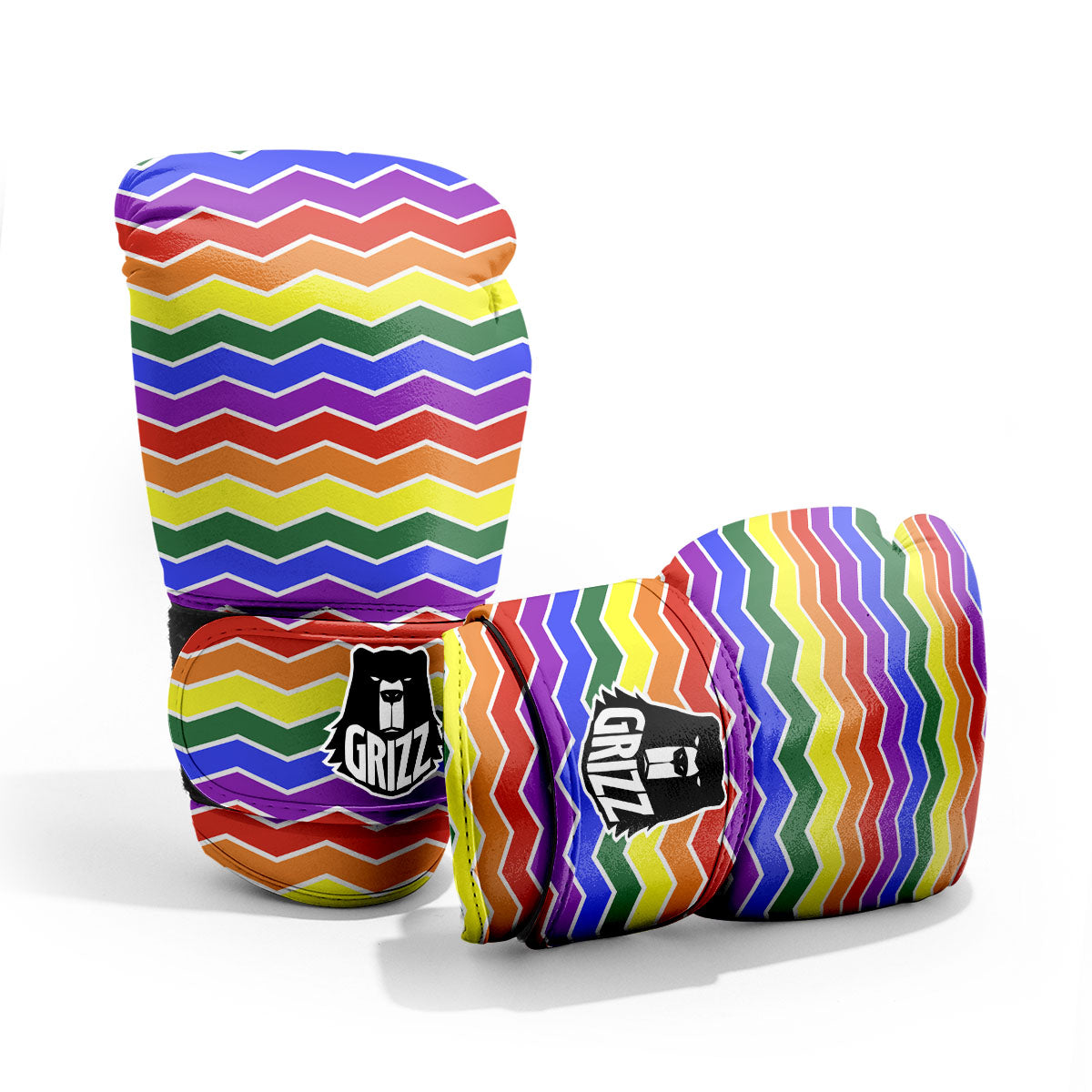 Rainbow Chevron LGBT Pride Print Pattern Pro Boxing Glove