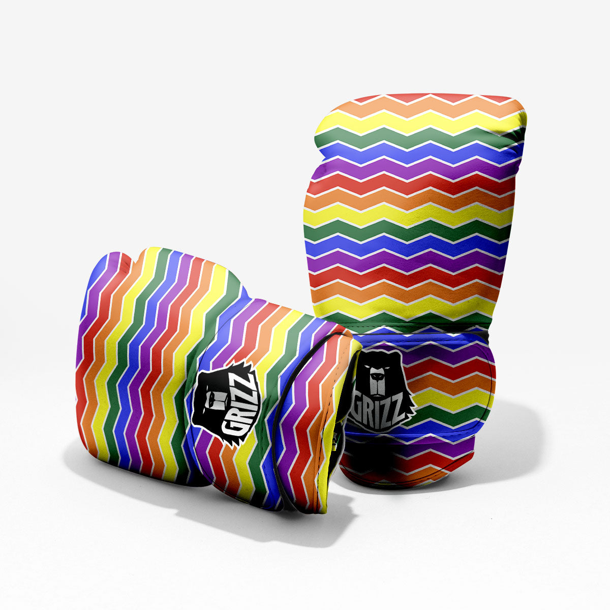 Rainbow Chevron LGBT Pride Print Pattern Pro Boxing Glove