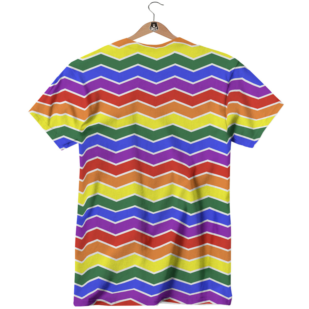 Rainbow Chevron LGBT Pride Print Pattern T-Shirt-grizzshop