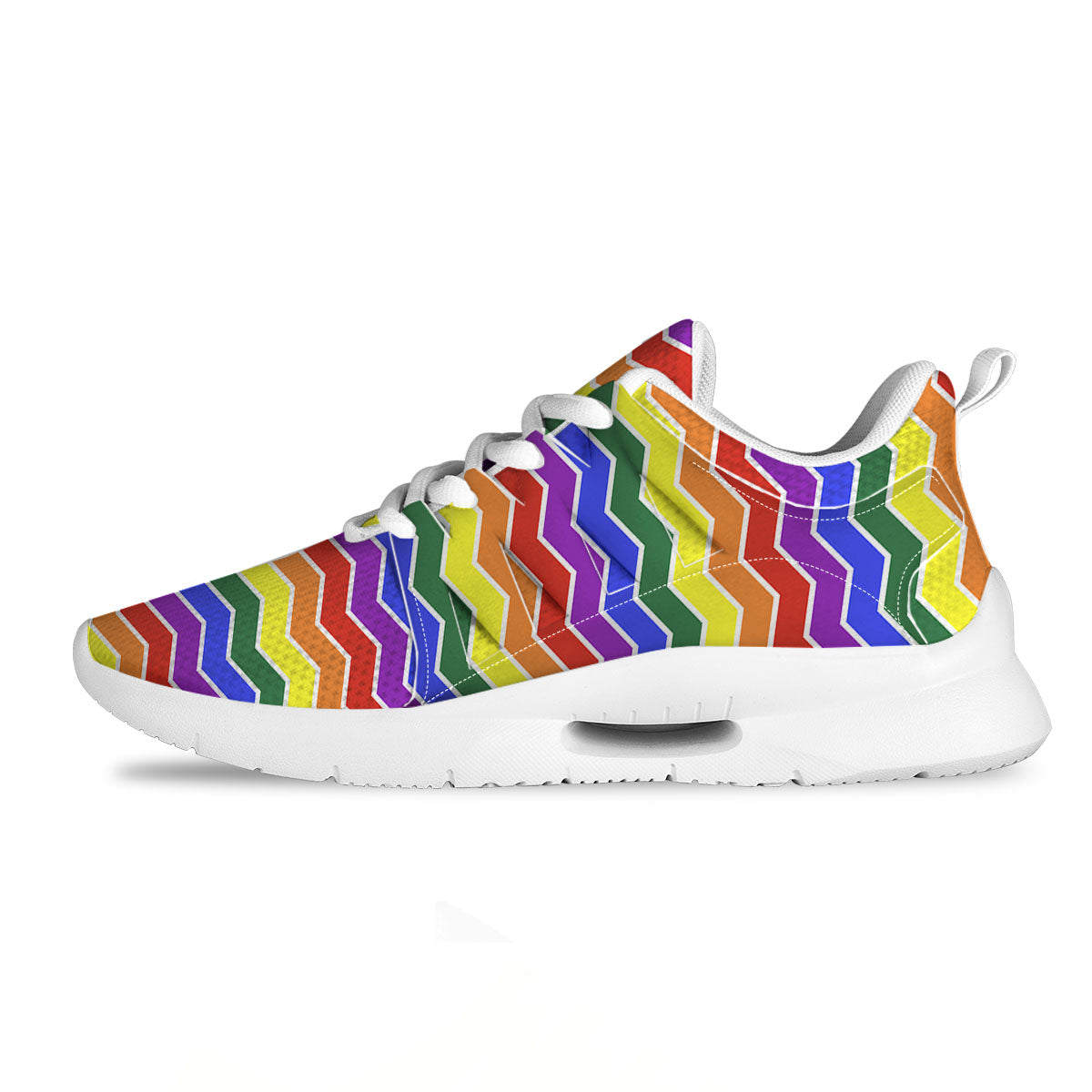 Rainbow Chevron LGBT Pride Print Pattern Tennis Shoes-grizzshop