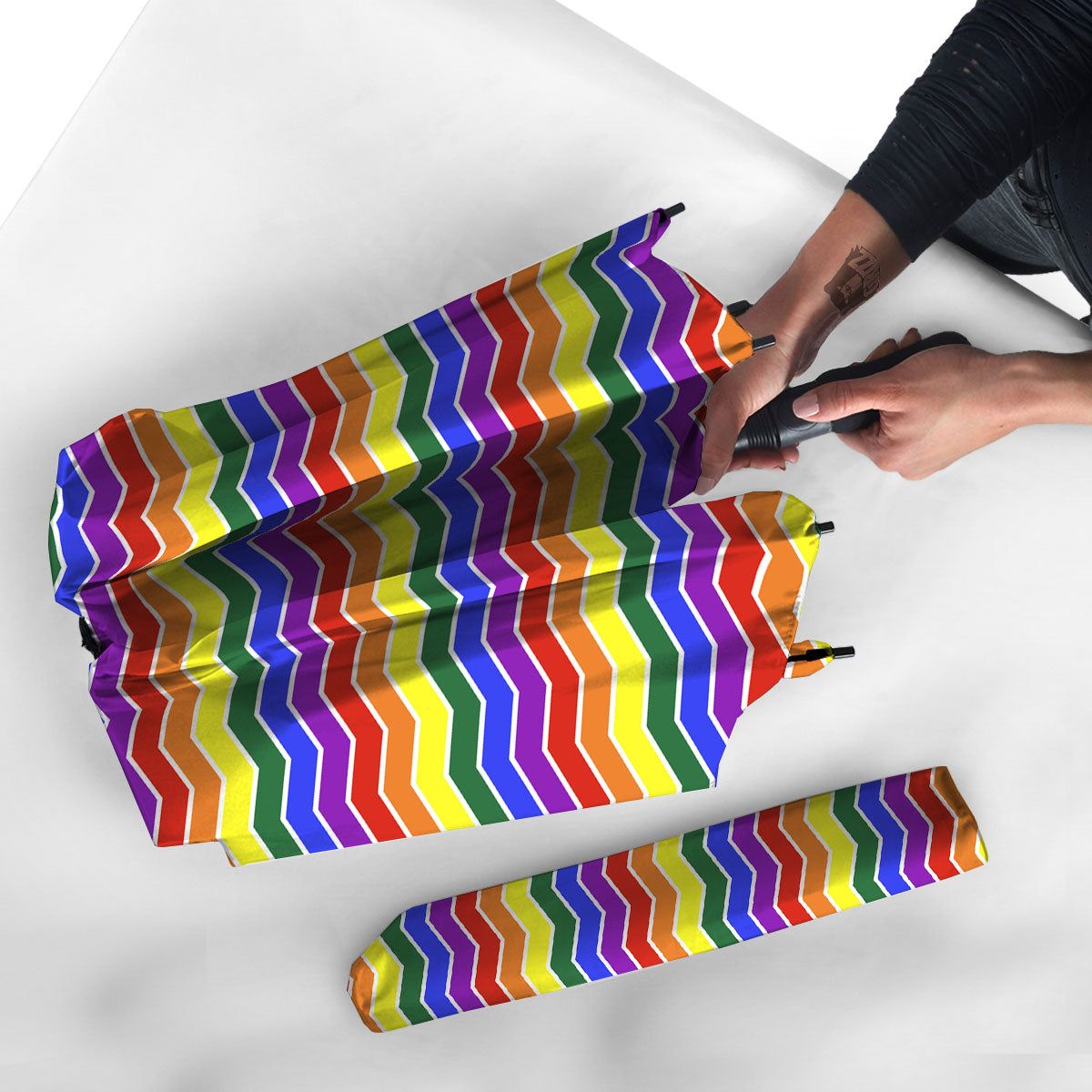 Rainbow Chevron LGBT Pride Print Pattern Umbrella-grizzshop