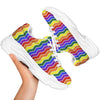 Rainbow Chevron LGBT Pride Print Pattern White Chunky Shoes-grizzshop