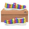 Rainbow Chevron LGBT Pride Print Pattern White Loafers-grizzshop