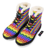 Rainbow Chevron LGBT Pride Print Pattern Winter Boots-grizzshop