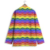 Rainbow Chevron LGBT Pride Print Pattern Women's Blazer-grizzshop