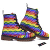 Rainbow Chevron LGBT Pride Print Pattern Work Boots-grizzshop