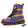 Rainbow Chevron LGBT Pride Print Pattern Work Boots-grizzshop