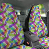 Rainbow Color Feather Print Pattern Car Seat Covers-grizzshop