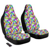 Rainbow Color Feather Print Pattern Car Seat Covers-grizzshop