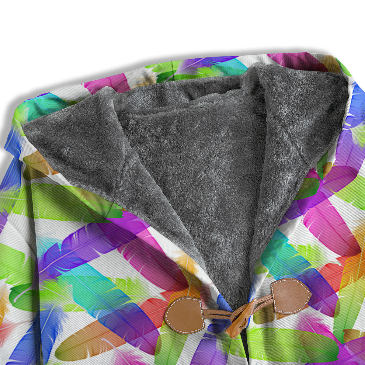 Rainbow Color Feather Print Pattern Men's Windbreaker Jacket-grizzshop