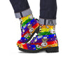 Rainbow Color LGBT Teddy Bear Nurse Leather Boots-grizzshop