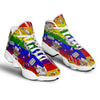 Rainbow Color LGBT Teddy Bear Nurse White Basketball Shoes-grizzshop