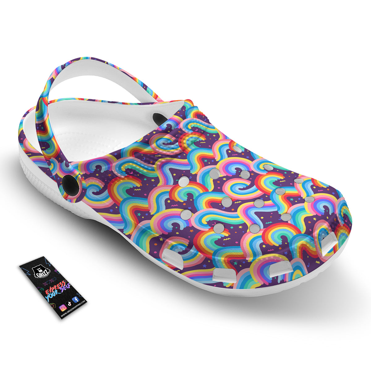 Rainbow Colorful Cute Print Pattern Clog-grizzshop