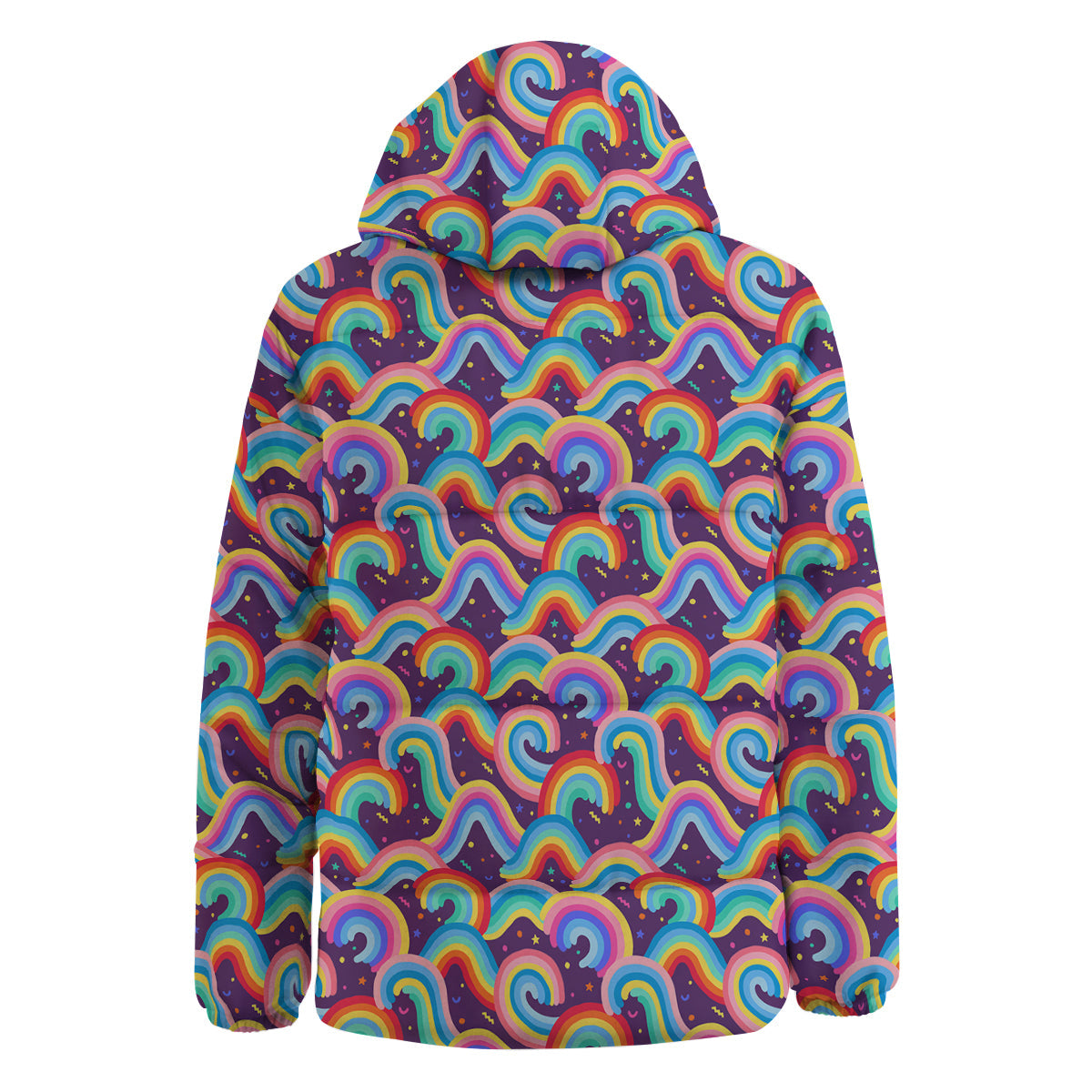 Rainbow Colorful Cute Print Pattern Down Jacket-grizzshop