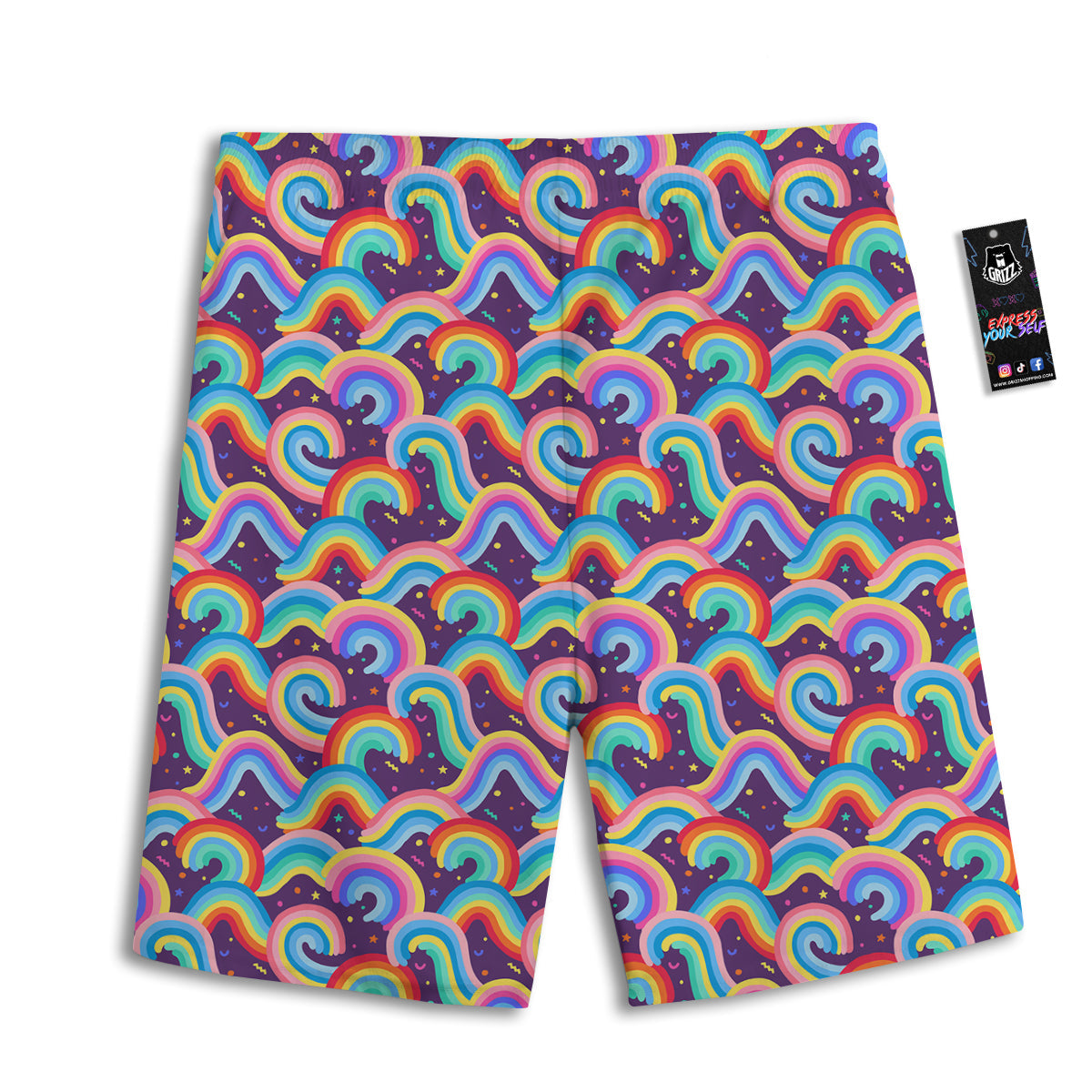 Rainbow Colorful Cute Print Pattern Men's Athletic Shorts
