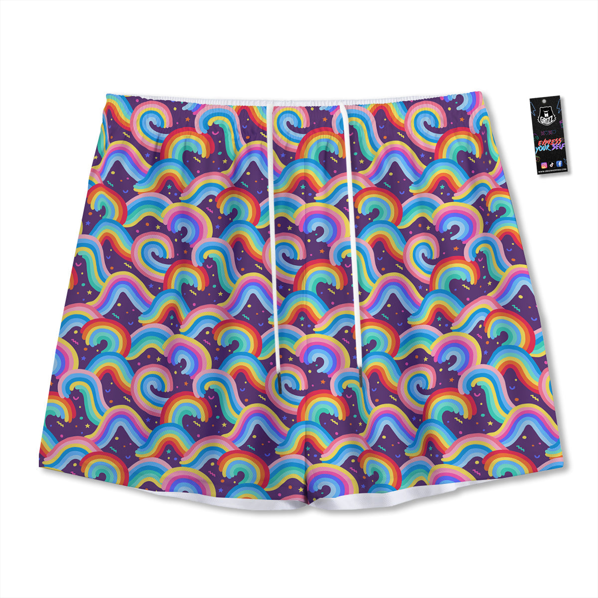Pumpkin Cute Print Pattern Mesh Shorts
