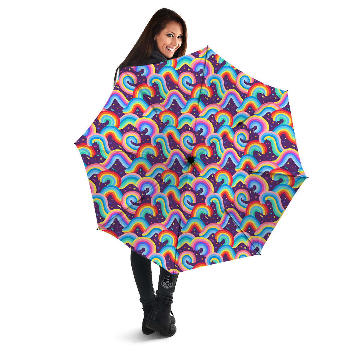 Rainbow Colorful Cute Print Pattern Umbrella-grizzshop