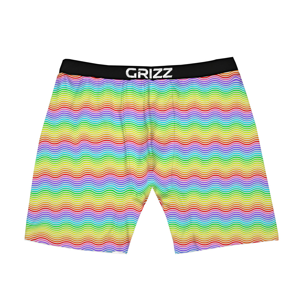 Rainbow Curved Print Pattern Boxer Briefs-grizzshop