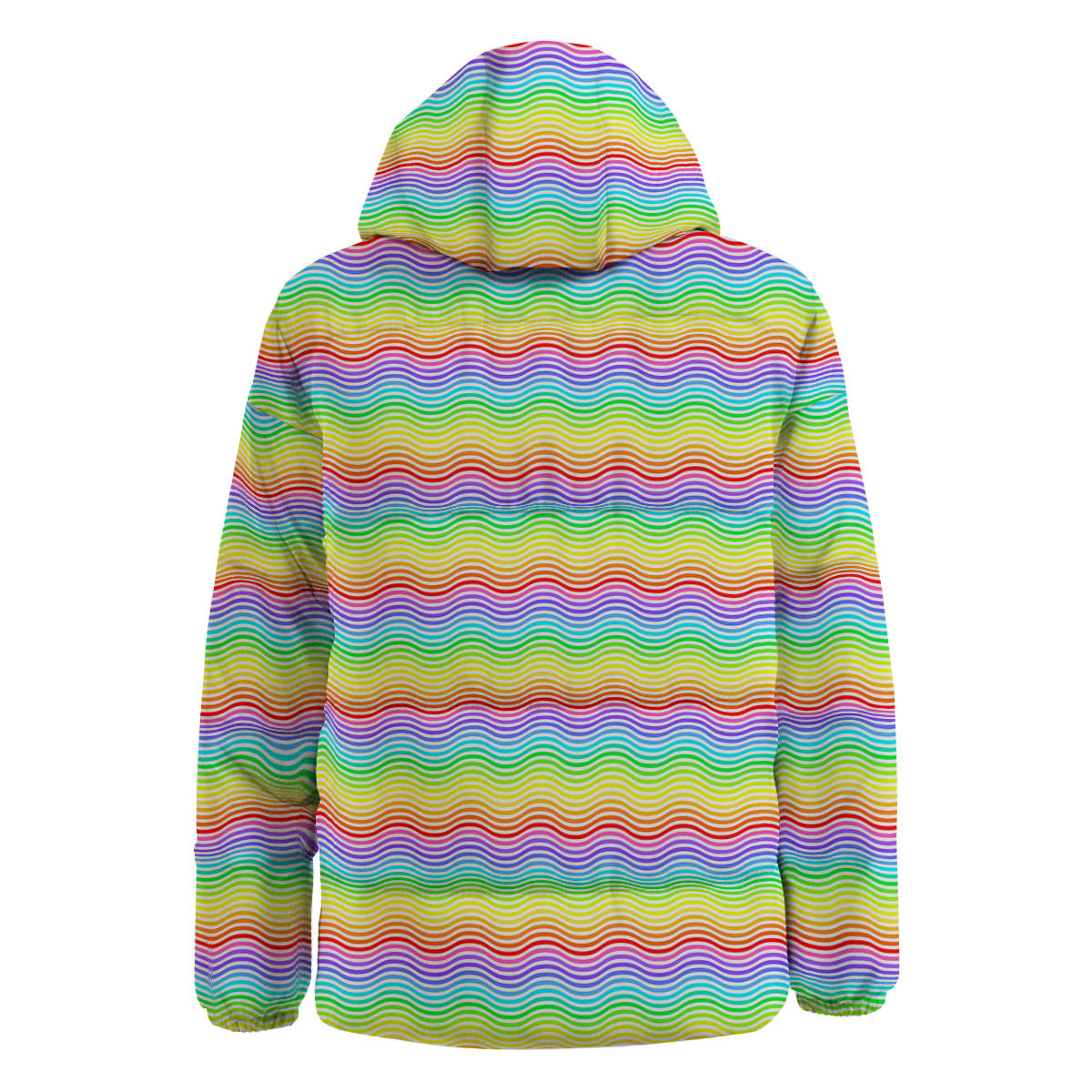 Rainbow Curved Print Pattern Down Jacket-grizzshop