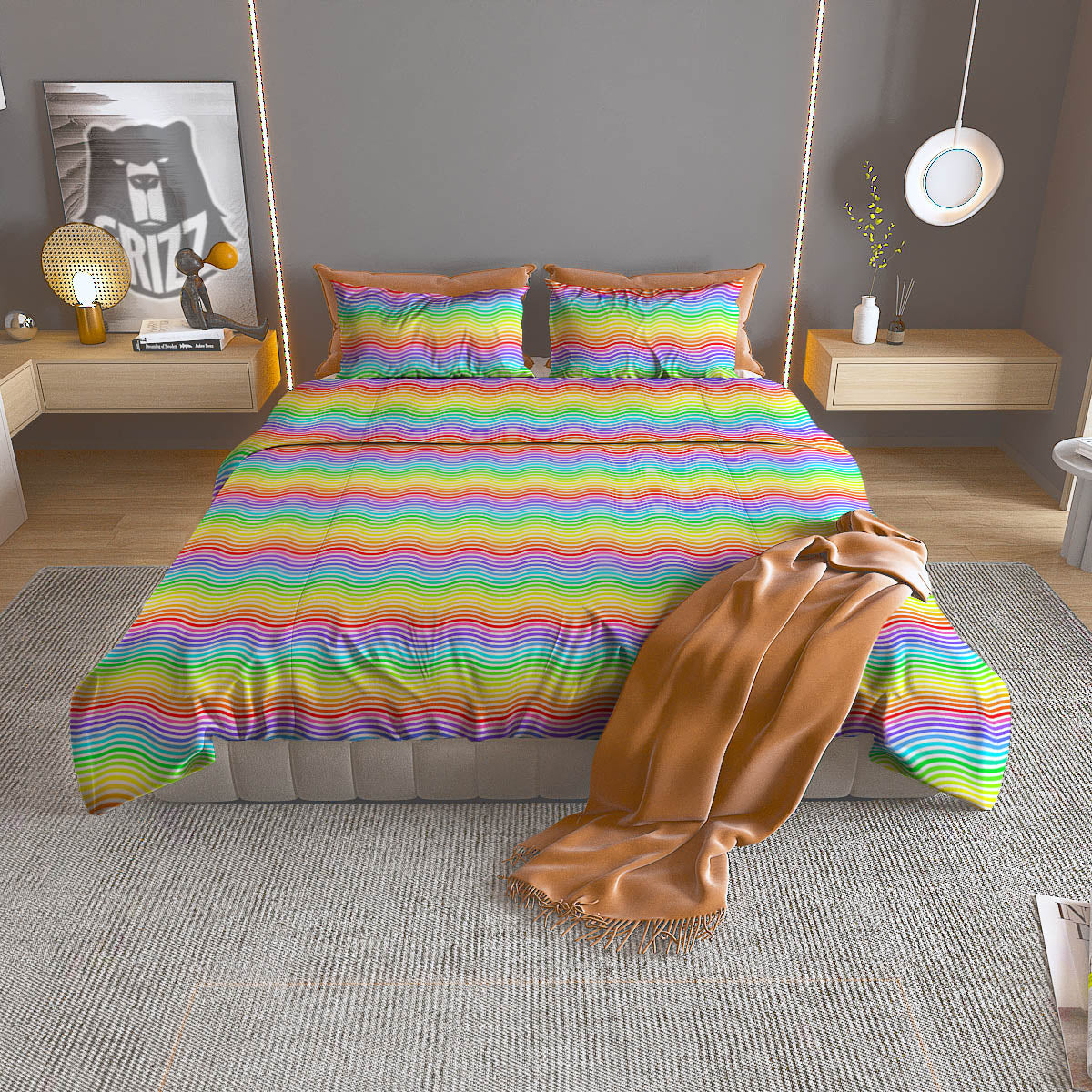 Polka Dot Red And Green Print Pattern Duvet Cover Bedding Set