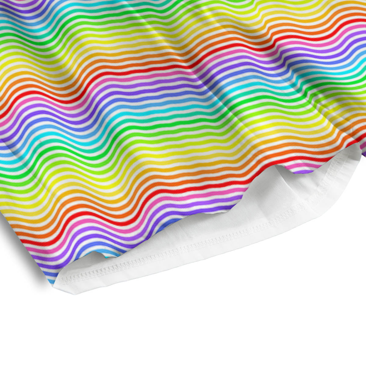 Rainbow Curved Print Pattern Men's Athletic Shorts