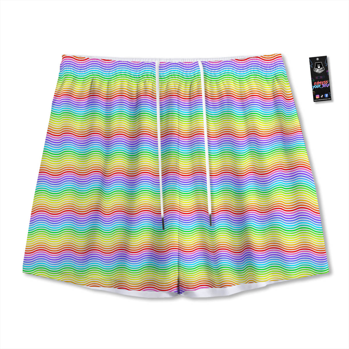 Polka Dot Red And Green Print Pattern Mesh Shorts
