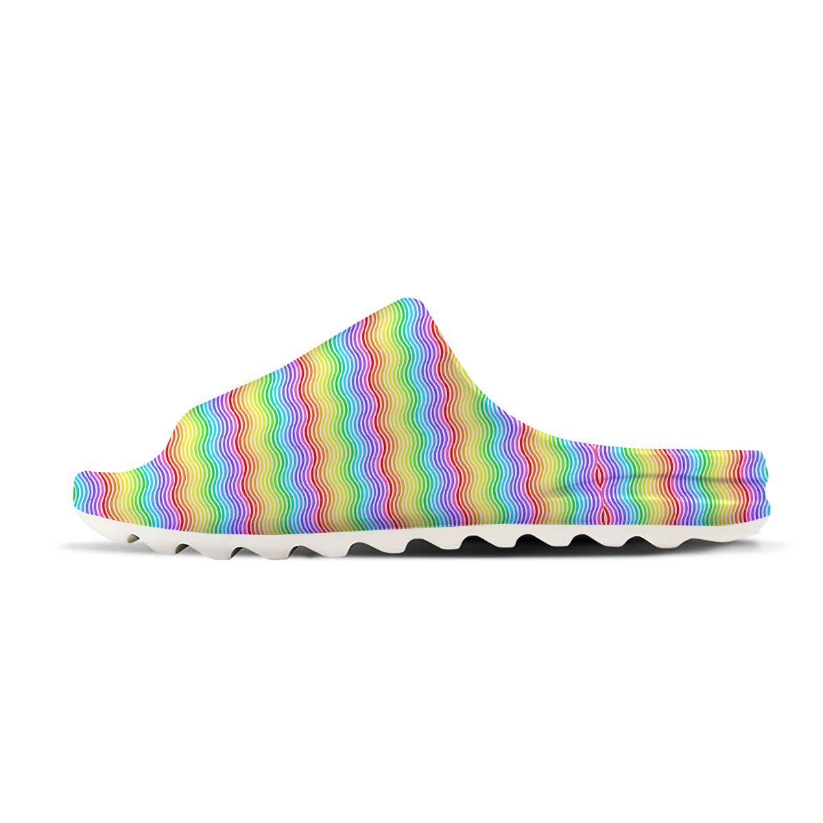 Rainbow Curved Print Pattern Sandals-grizzshop