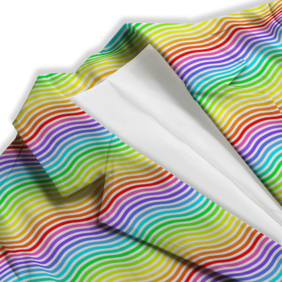 Rainbow Curved Print Pattern Women's Blazer-grizzshop