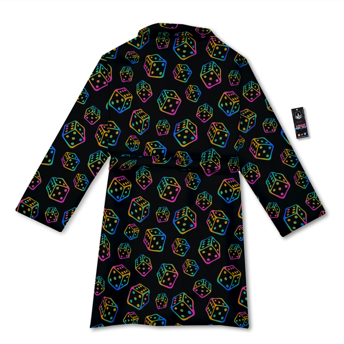 Rainbow Dice Print Pattern Bathrobe-grizzshop