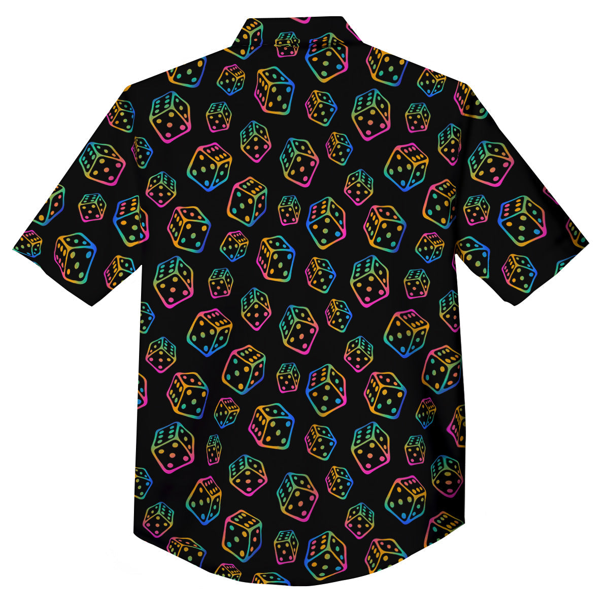 Rainbow Dice Print Pattern Button Up Shirt-grizzshop