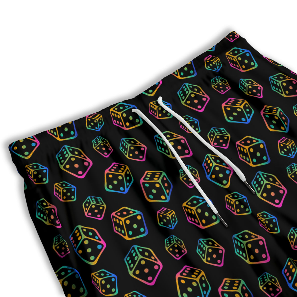 Rainbow Dice Print Pattern Men's Athletic Shorts