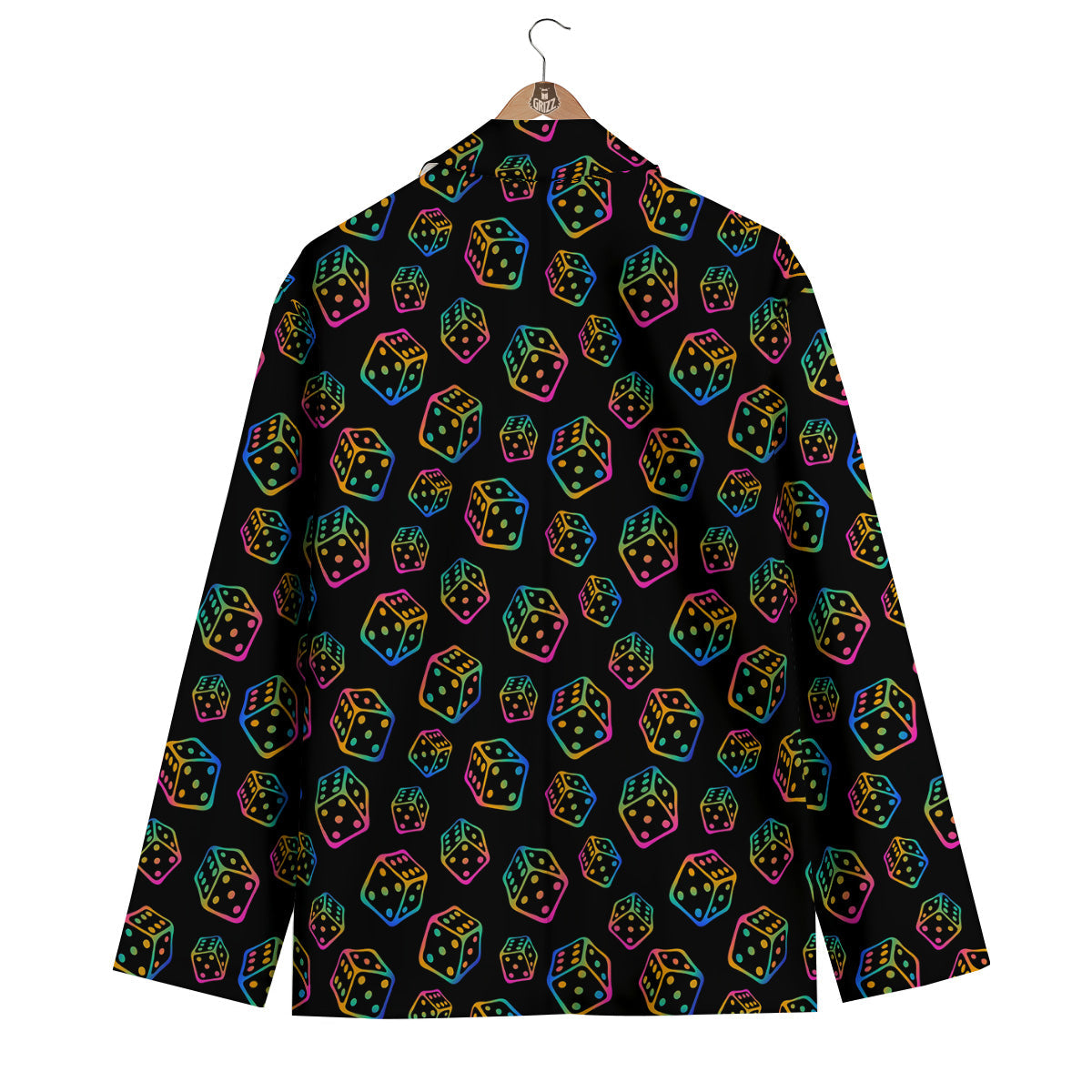 Rainbow Dice Print Pattern Men's Blazer-grizzshop