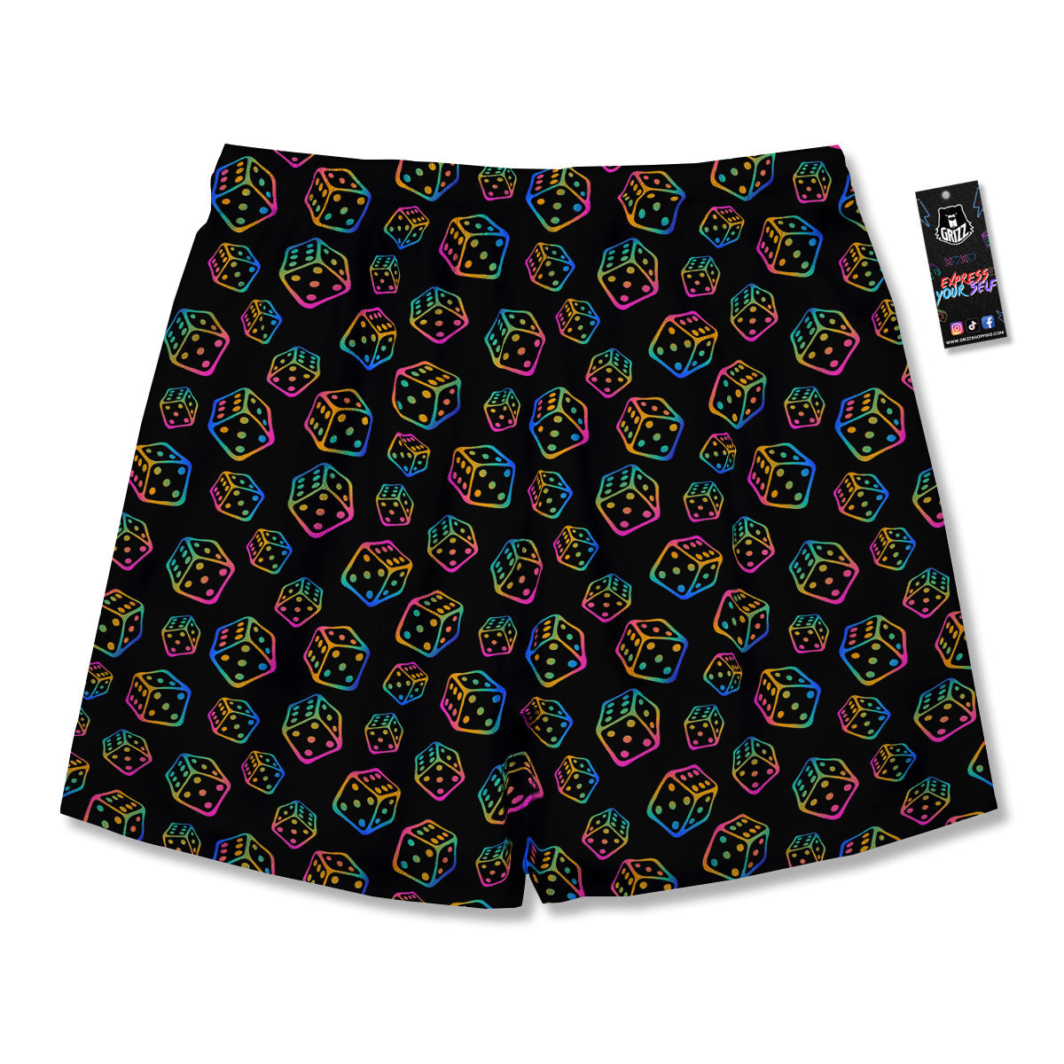 Rainbow Dice Print Pattern Men's Running Shorts-grizzshop