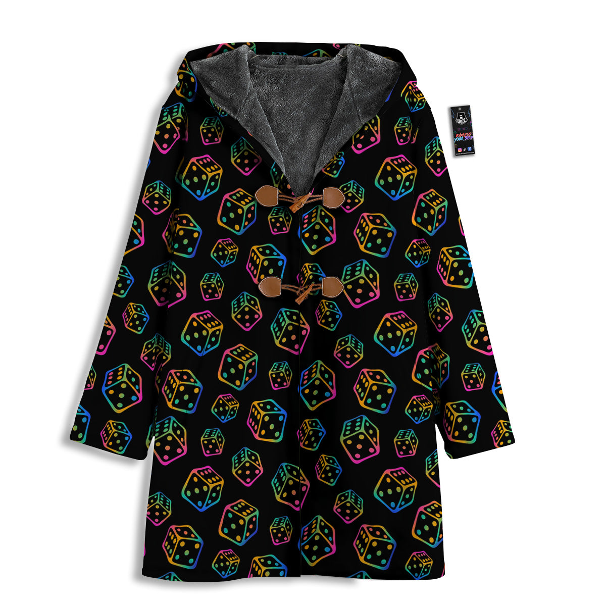 Rainbow Dice Print Pattern Men's Windbreaker Jacket-grizzshop